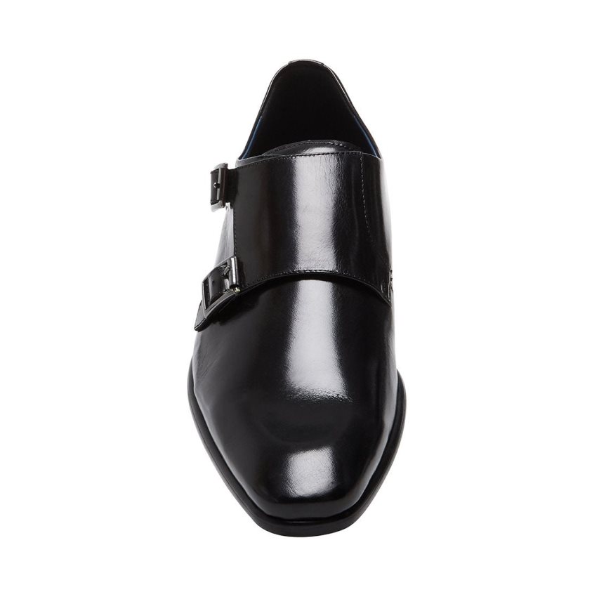 Black Steve Madden Beaumont Leather Men's Loafers | PH 2567NVY